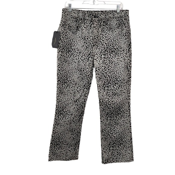 Rag & Bone Hana Women’s Gray Velvet Cheetah Cropped High Rise NEW Size 29